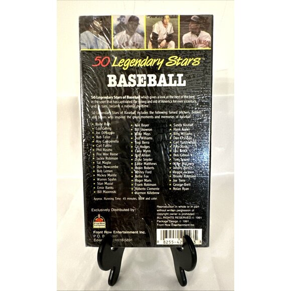 50 Legendary Stars Baseball VHS Babe Ruth Mantle Original Film Highlights SEALED - Picture 2 of 6